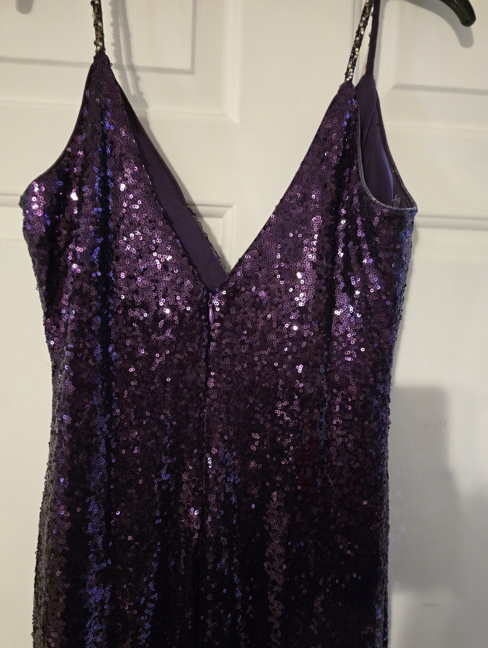 Dancing Queen Deep Purple Sequin Slip Gown - Picture 3 of 9